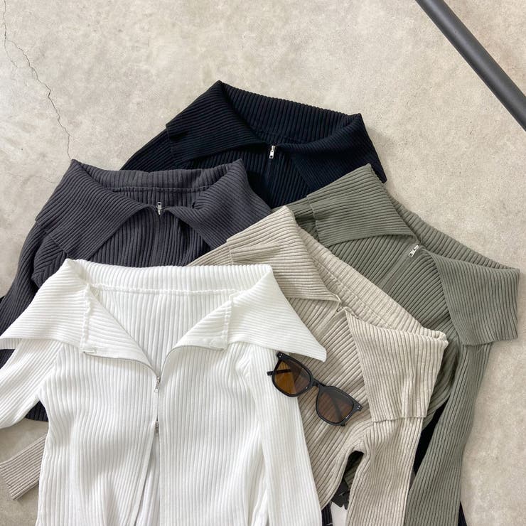 ZIPオフショルリブニット | non-hedge  | 詳細画像26 