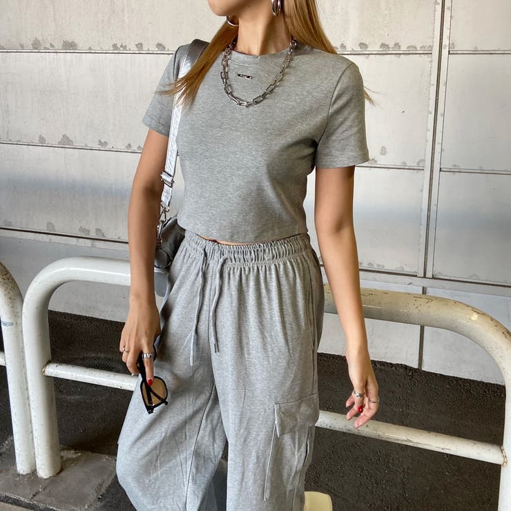 シルバープレートTシャツ・カーゴパンツセットアップ[品番
