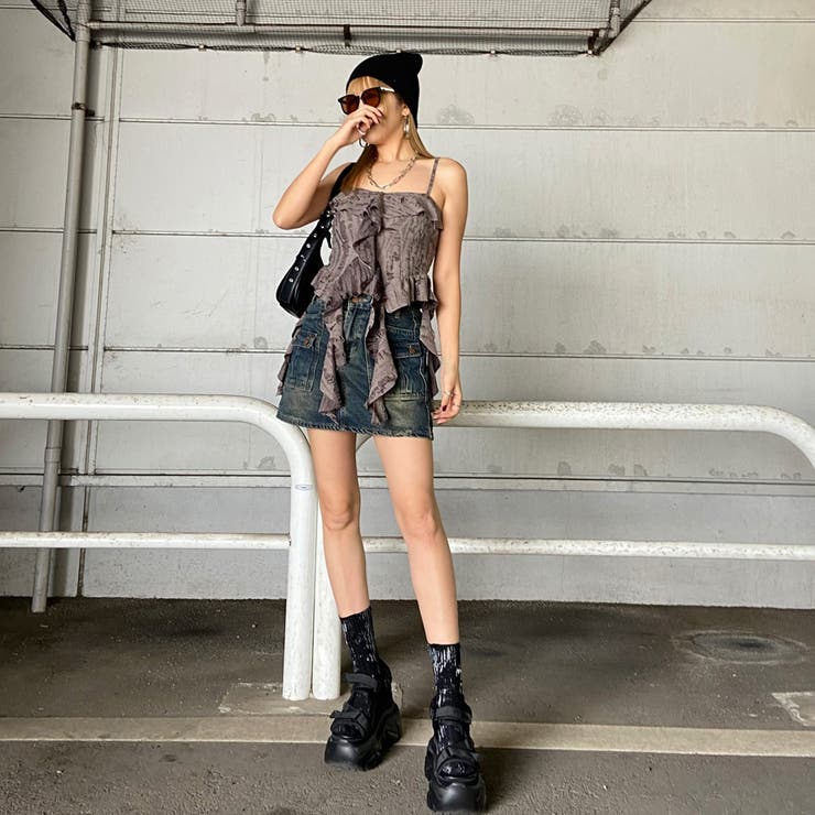 ダメージフリルアシメキャミソール | non-hedge  | 詳細画像2 