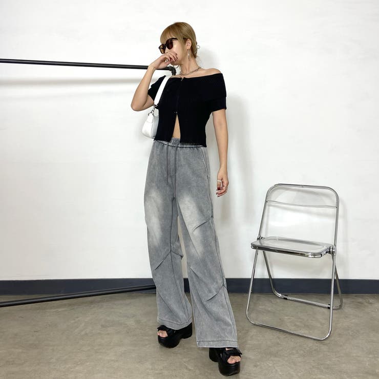 ZIPオフショルリブニットトップス | non-hedge  | 詳細画像10 