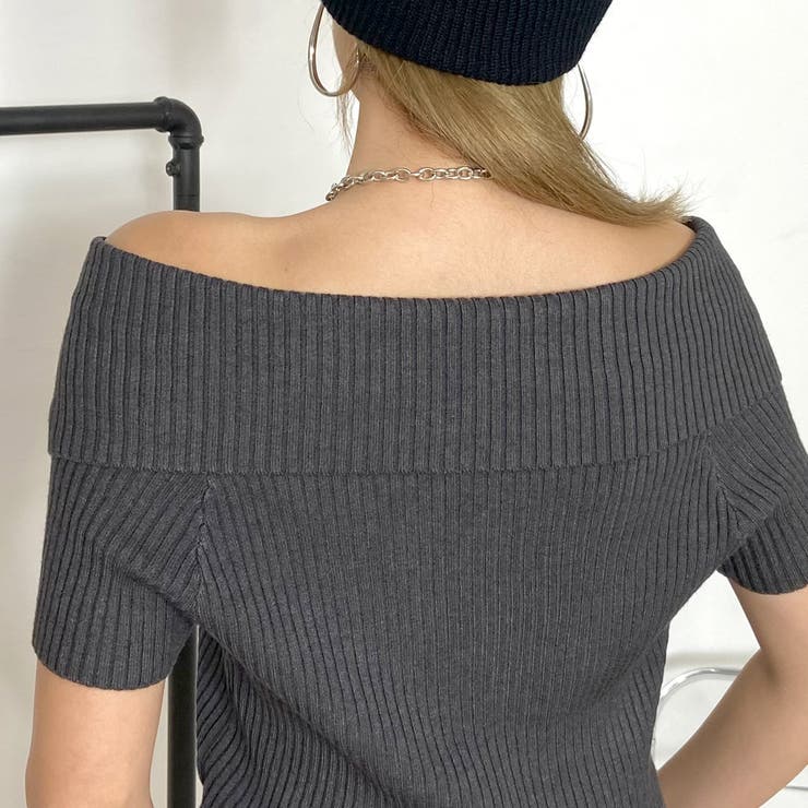 ZIPオフショルリブニットトップス | non-hedge  | 詳細画像20 