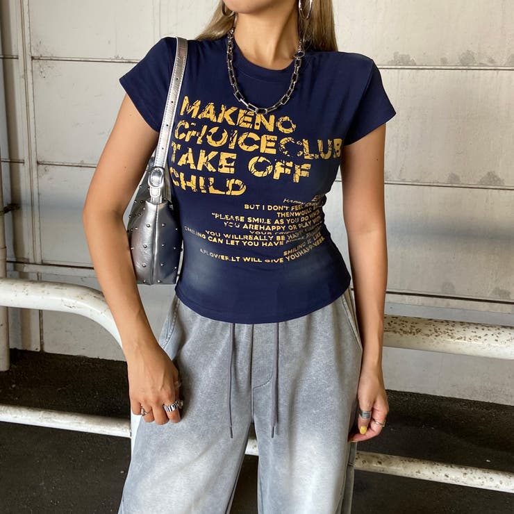 ネイビー | ロゴムラプリントTシャツ | non-hedge 