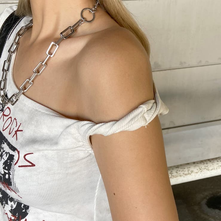 ロックプリントイレヘムリブトップス | non-hedge  | 詳細画像10 