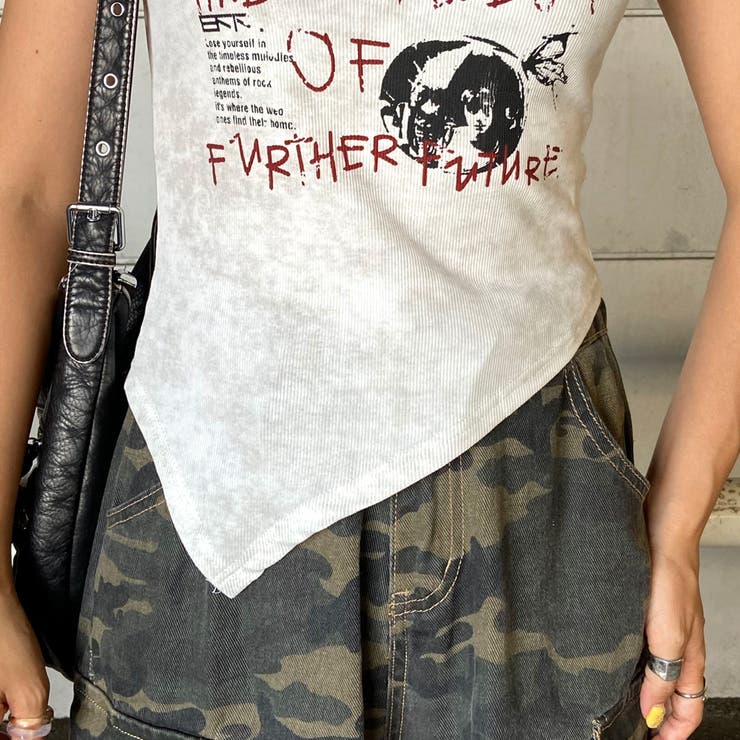 ロックプリントイレヘムリブトップス | non-hedge  | 詳細画像11 