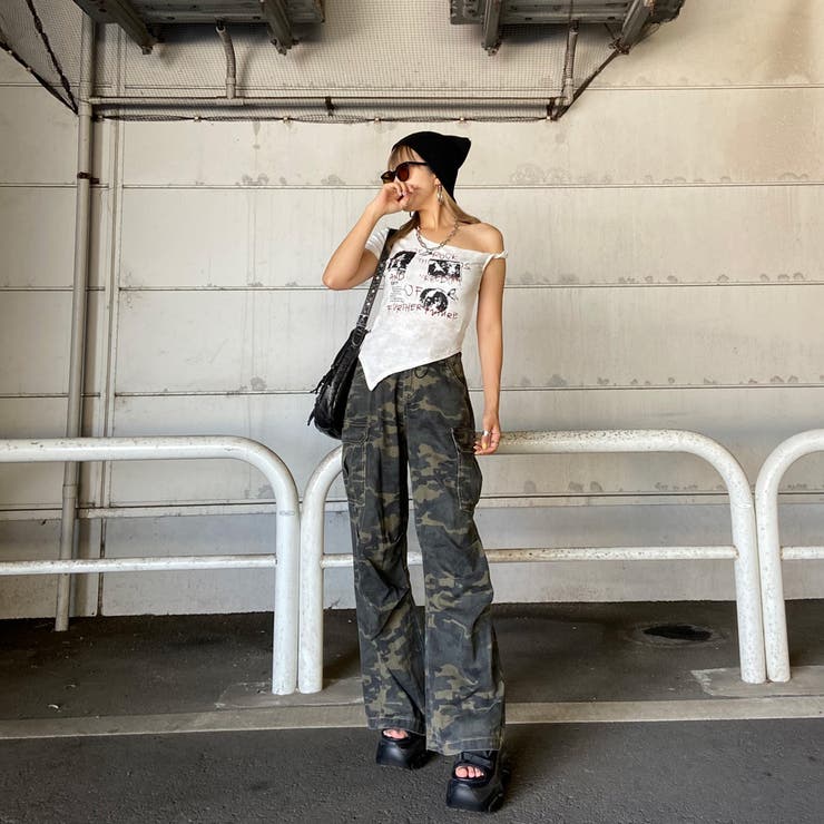 ロックプリントイレヘムリブトップス | non-hedge  | 詳細画像2 