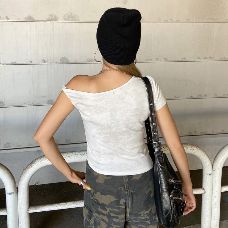 ロックプリントイレヘムリブトップス | non-hedge  | 詳細画像6 