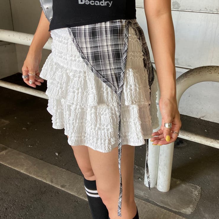 カットワークチェックイレヘムトップス | non-hedge  | 詳細画像12 