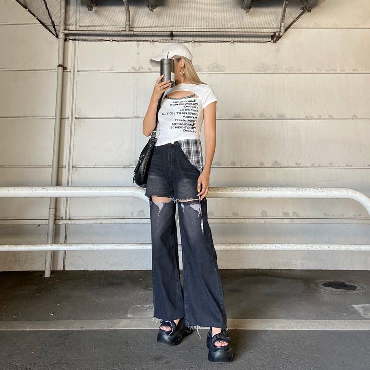 カットワークチェックイレヘムトップス | non-hedge  | 詳細画像13 