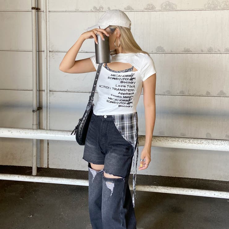 カットワークチェックイレヘムトップス | non-hedge  | 詳細画像14 