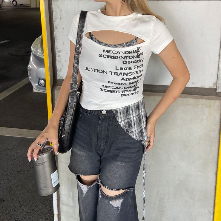 カットワークチェックイレヘムトップス | non-hedge  | 詳細画像17 