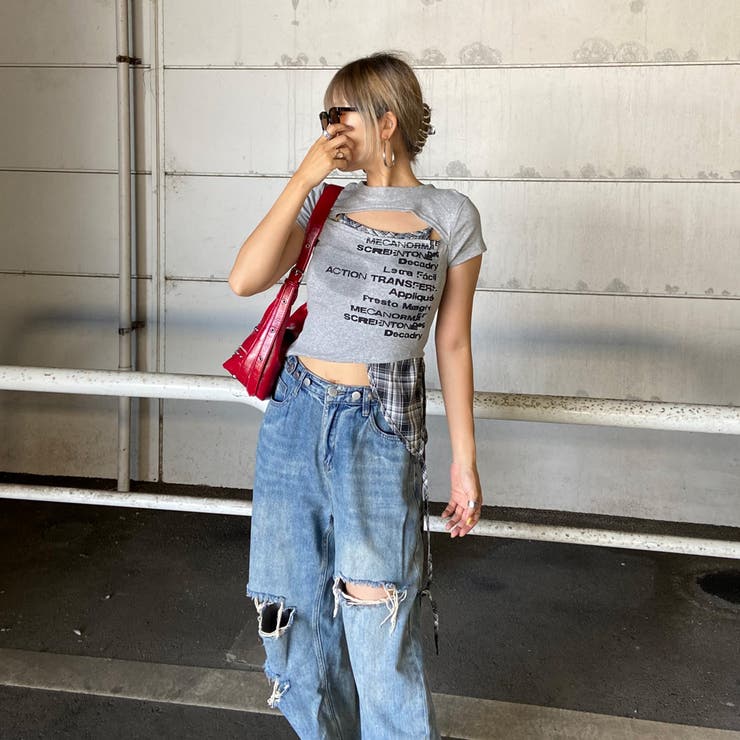 カットワークチェックイレヘムトップス | non-hedge  | 詳細画像19 