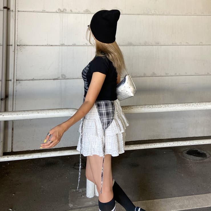 カットワークチェックイレヘムトップス | non-hedge  | 詳細画像4 