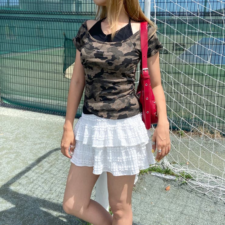 迷彩アンサンブル風プレートロゴトップス | non-hedge  | 詳細画像9 