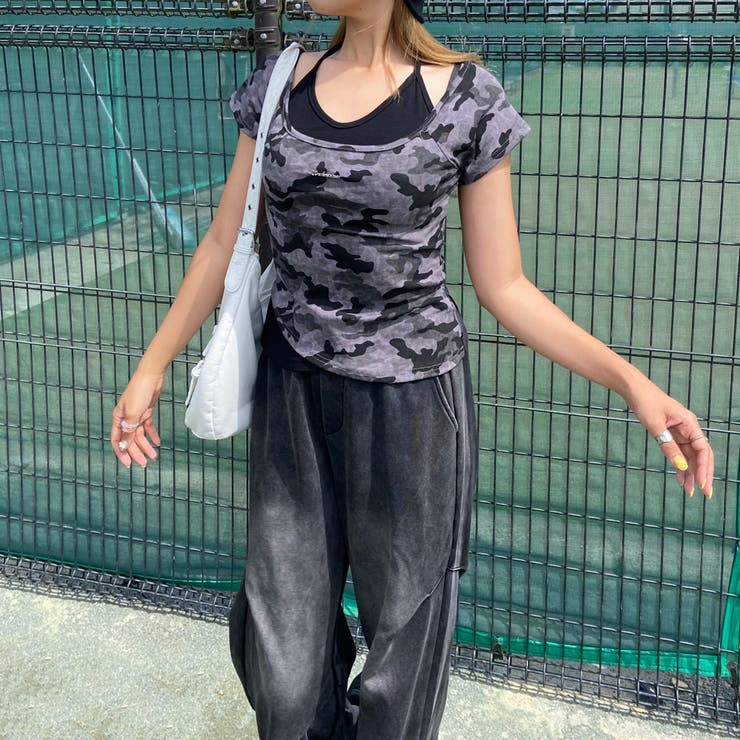迷彩アンサンブル風プレートロゴトップス | non-hedge  | 詳細画像16 