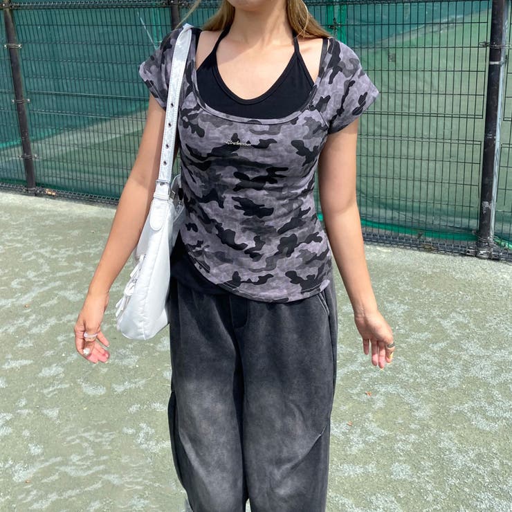 迷彩アンサンブル風プレートロゴトップス | non-hedge  | 詳細画像17 