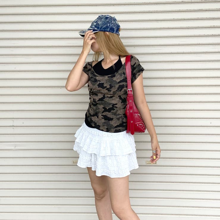 迷彩アンサンブル風プレートロゴトップス | non-hedge  | 詳細画像2 