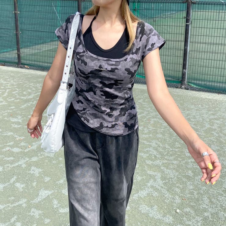 迷彩アンサンブル風プレートロゴトップス | non-hedge  | 詳細画像18 