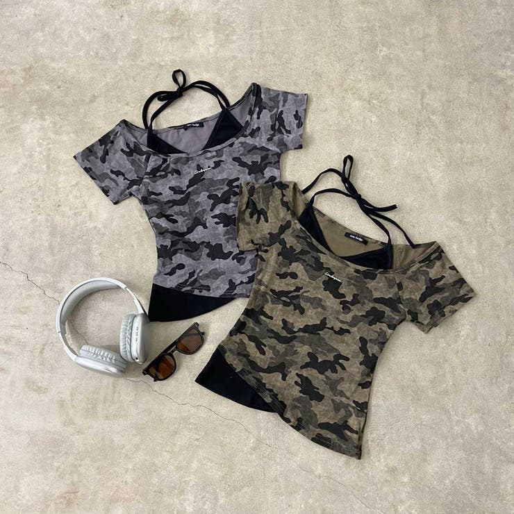 迷彩アンサンブル風プレートロゴトップス | non-hedge  | 詳細画像20 