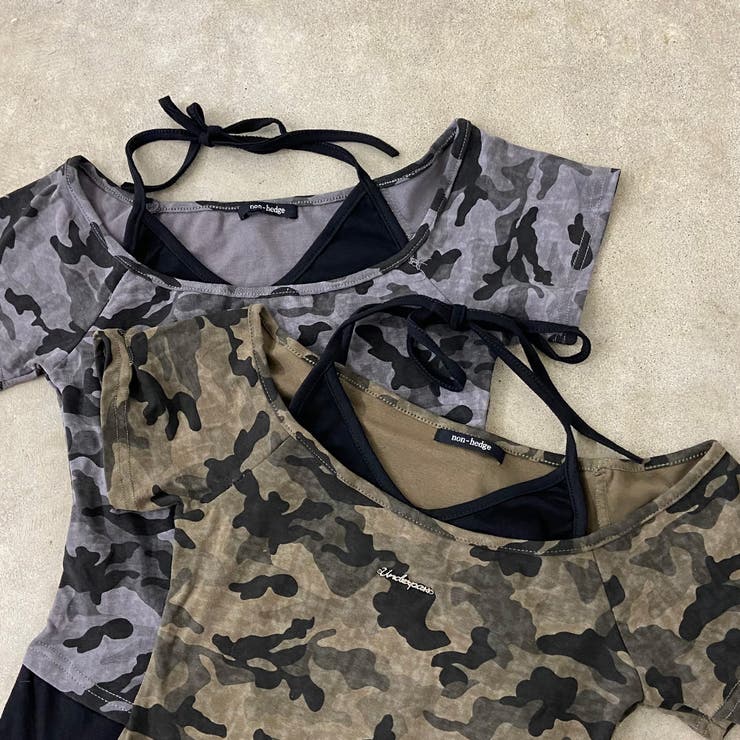 迷彩アンサンブル風プレートロゴトップス | non-hedge  | 詳細画像21 