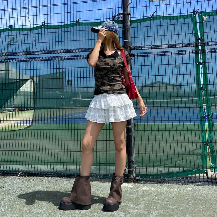 迷彩アンサンブル風プレートロゴトップス | non-hedge  | 詳細画像4 