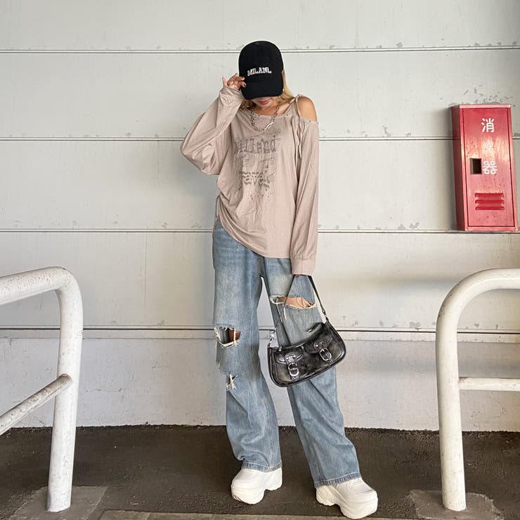 スタッズワンショルサイドドロストTシャツ | non-hedge  | 詳細画像14 