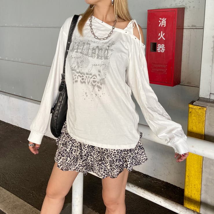 スタッズワンショルサイドドロストTシャツ | non-hedge  | 詳細画像20 