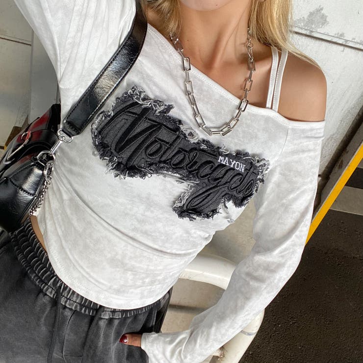 デニムロゴワンショルダーTシャツ | non-hedge  | 詳細画像1 