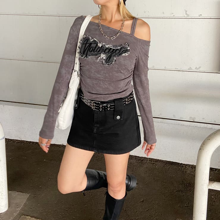 デニムロゴワンショルダーTシャツ | non-hedge  | 詳細画像13 