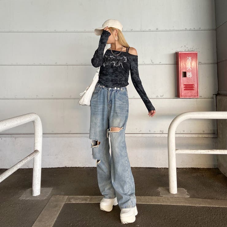 デニムロゴワンショルダーTシャツ | non-hedge  | 詳細画像20 