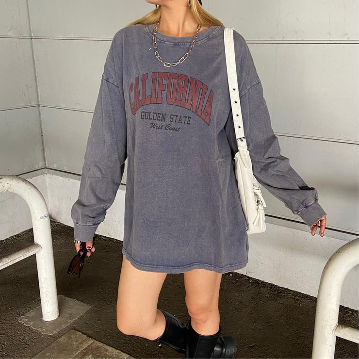 ブルー | ブリーチロゴビッグTシャツ | non-hedge 