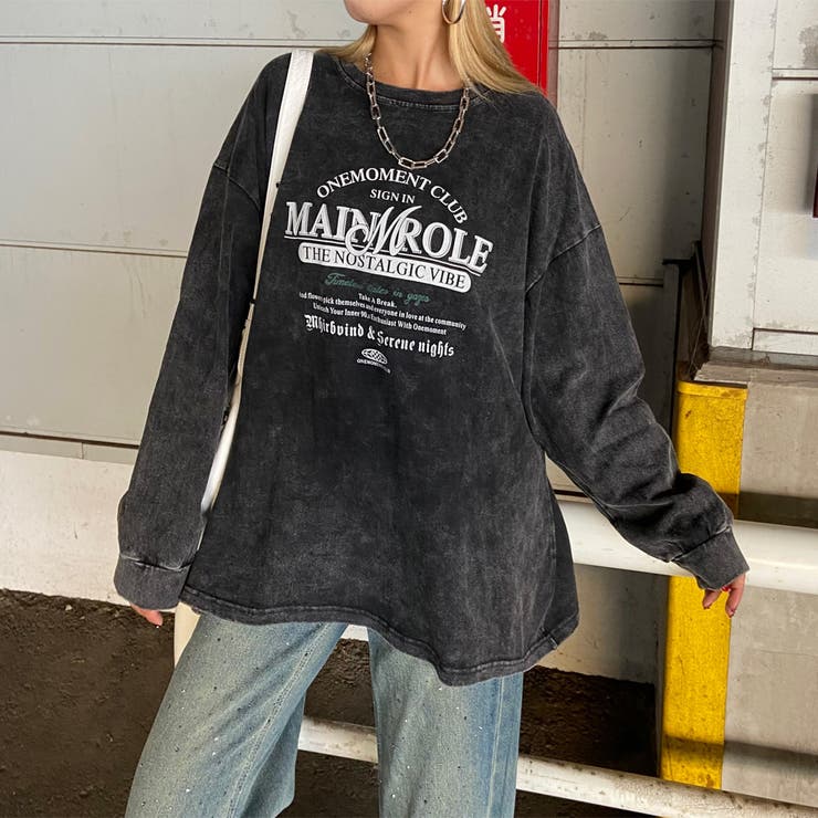 ブラック | アンティーク風ロゴビッグTシャツ | non-hedge