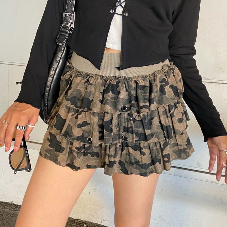 カーキ | カットティアードスカート | non-hedge 