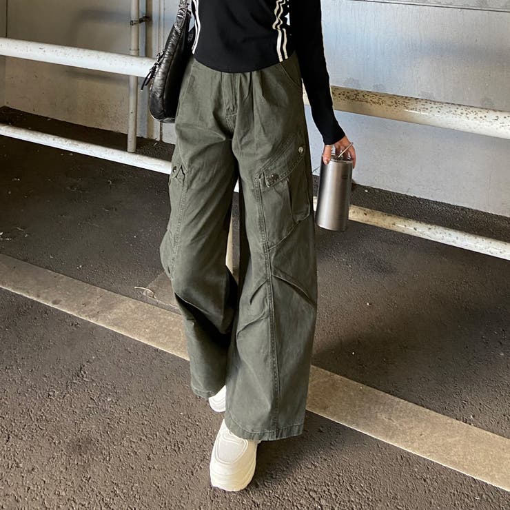 カーキ | タックワイドパンツ | non-hedge 