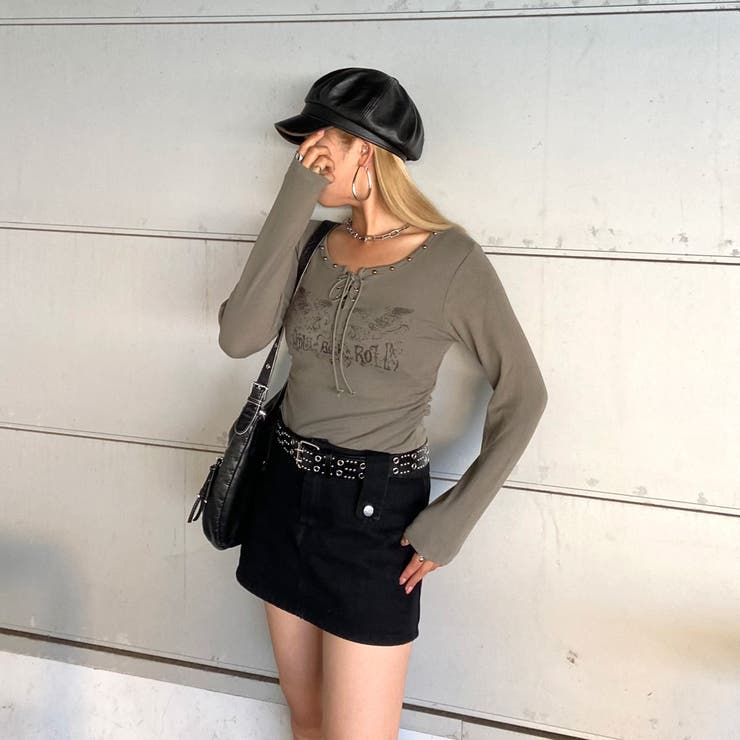 リベットモチーフロゴレースアップトップス | non-hedge  | 詳細画像12 