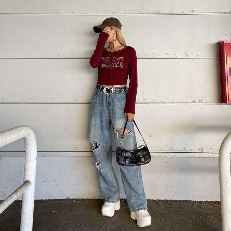 リベットモチーフロゴレースアップトップス | non-hedge  | 詳細画像17 