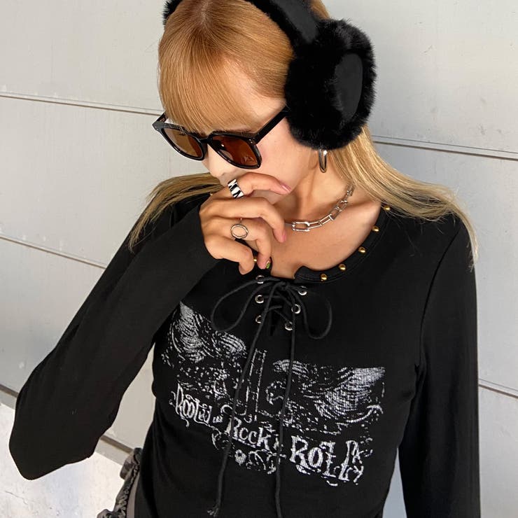 リベットモチーフロゴレースアップトップス | non-hedge  | 詳細画像5 