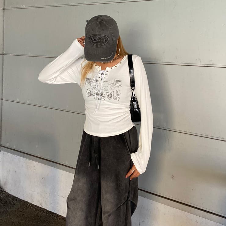 リベットモチーフロゴレースアップトップス | non-hedge  | 詳細画像7 