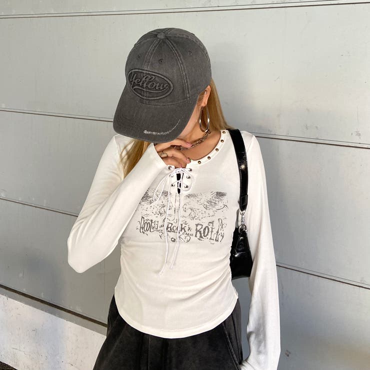 リベットモチーフロゴレースアップトップス | non-hedge  | 詳細画像8 