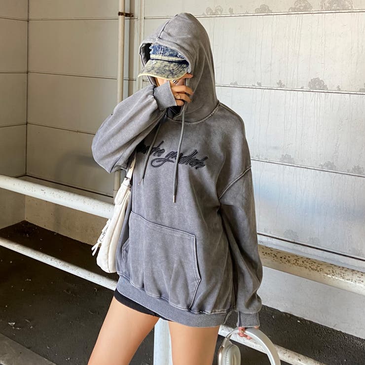 ロゴ刺繍フードビッグチュニック | non-hedge  | 詳細画像3 