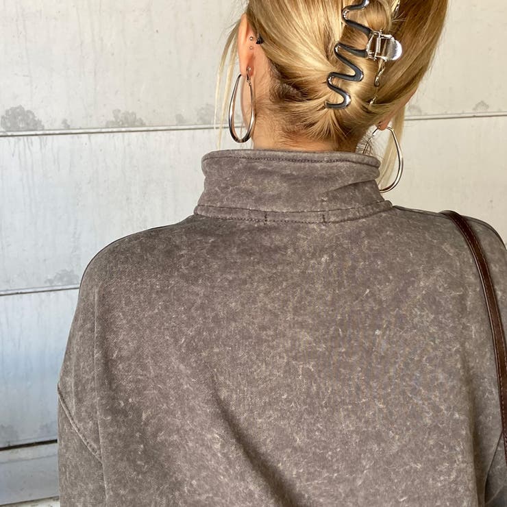 刺繍ロゴハーフZIPチュニック | non-hedge  | 詳細画像9 