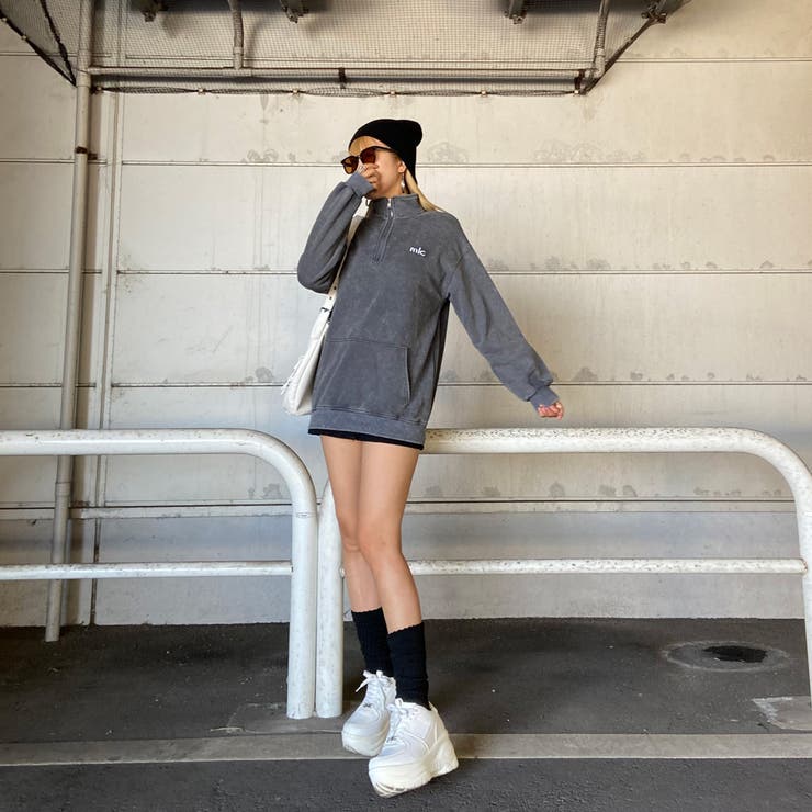 刺繍ロゴハーフZIPチュニック | non-hedge  | 詳細画像12 