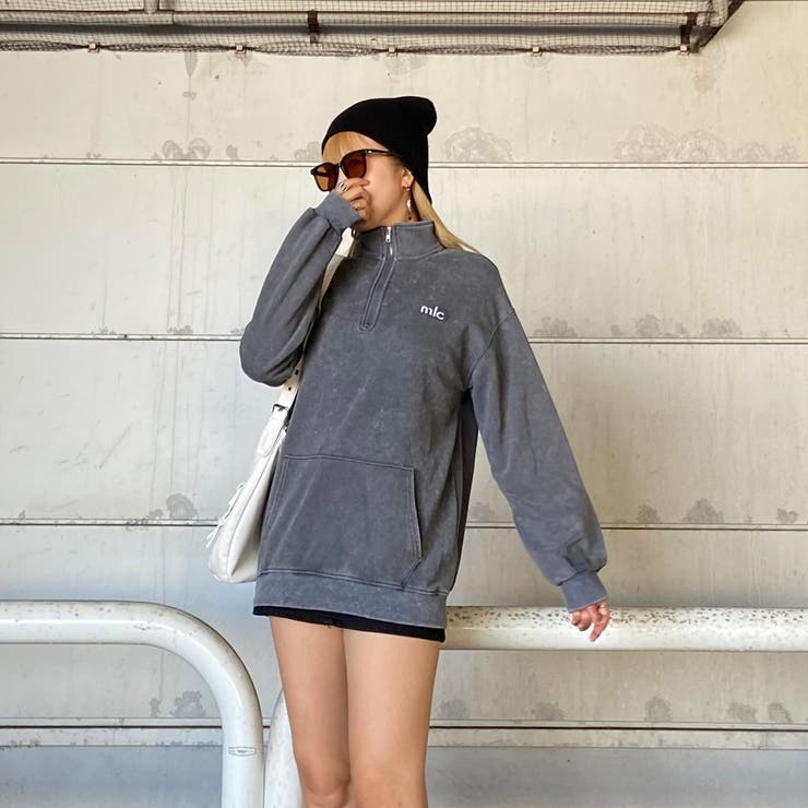 刺繍ロゴハーフZIPチュニック | non-hedge  | 詳細画像13 