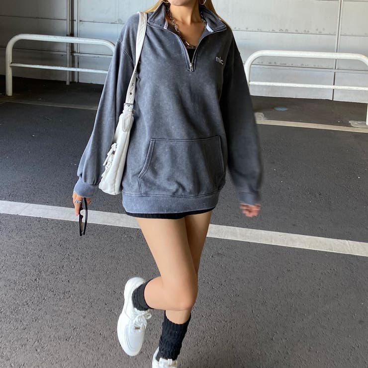 刺繍ロゴハーフZIPチュニック | non-hedge  | 詳細画像18 