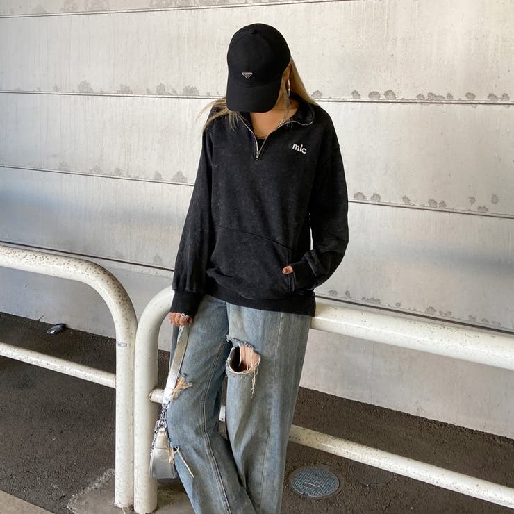 刺繍ロゴハーフZIPチュニック | non-hedge  | 詳細画像22 