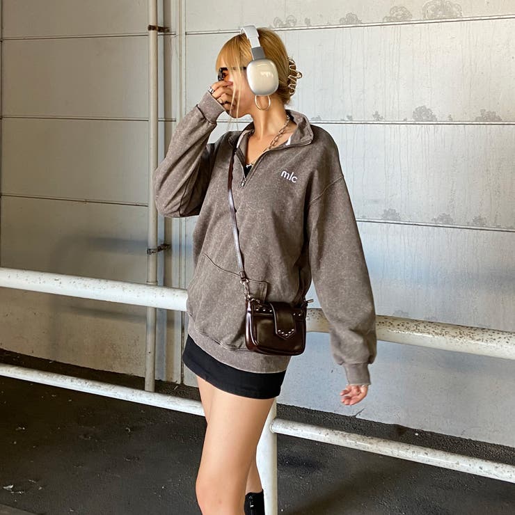 刺繍ロゴハーフZIPチュニック | non-hedge  | 詳細画像3 