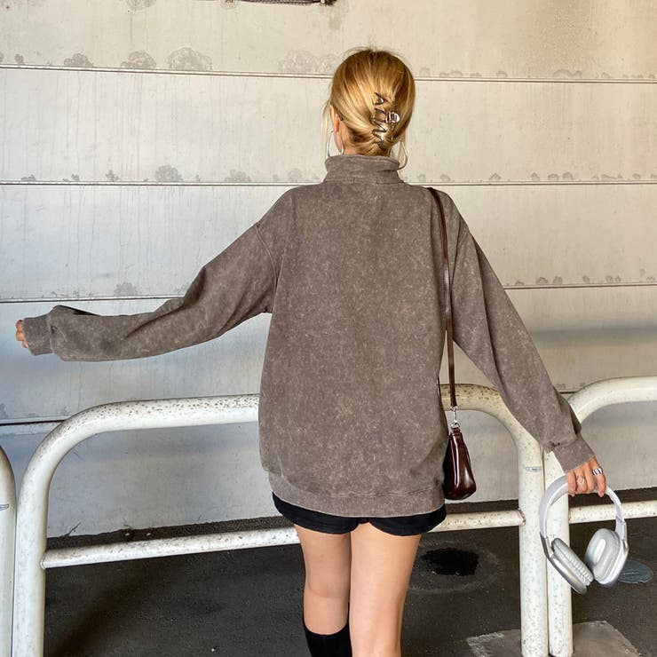 刺繍ロゴハーフZIPチュニック | non-hedge  | 詳細画像5 