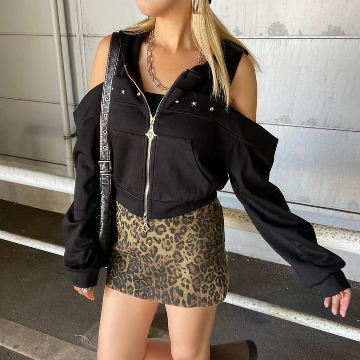 カットショルダーWZIPパーカー | non-hedge  | 詳細画像1 