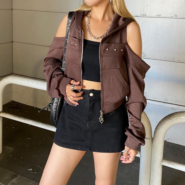 カットショルダーWZIPパーカー | non-hedge  | 詳細画像15 