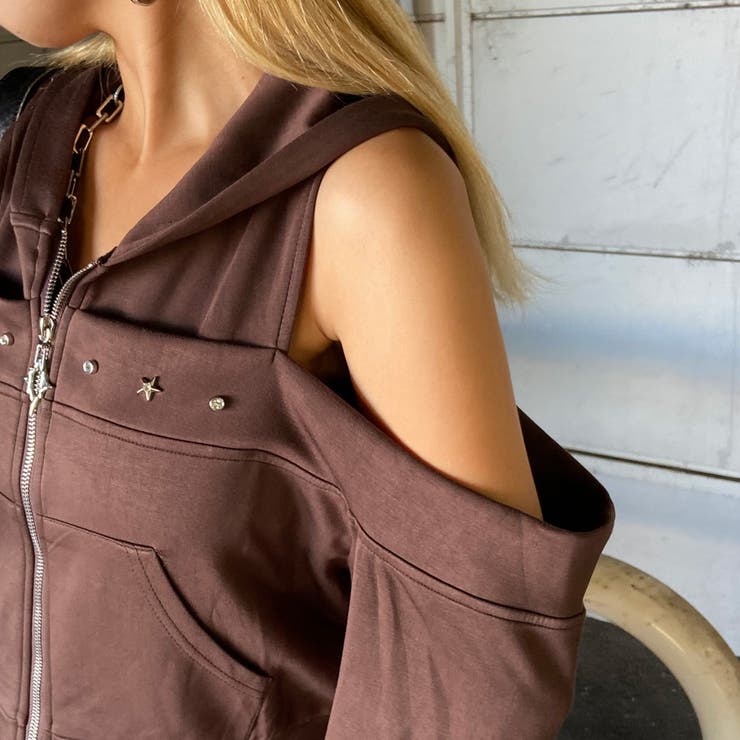 カットショルダーWZIPパーカー | non-hedge  | 詳細画像19 