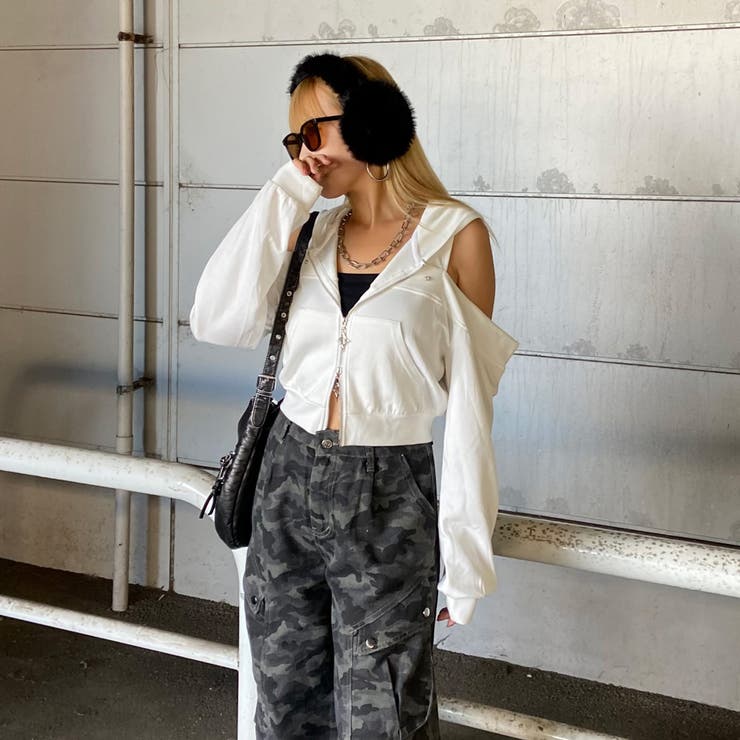 カットショルダーWZIPパーカー | non-hedge  | 詳細画像22 